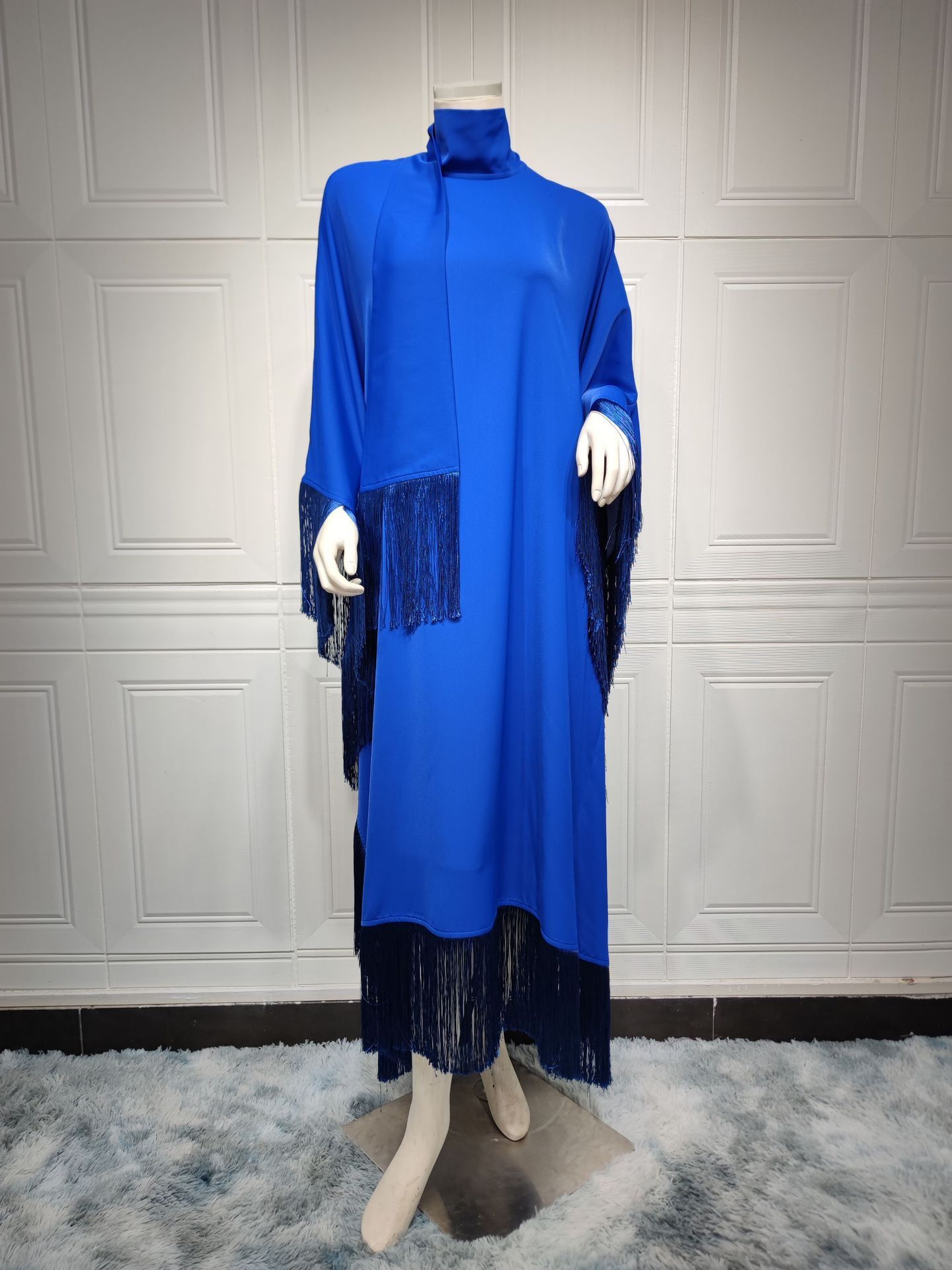 Women Batwing Sleeve Tassel Kaftan High Fashion Dress