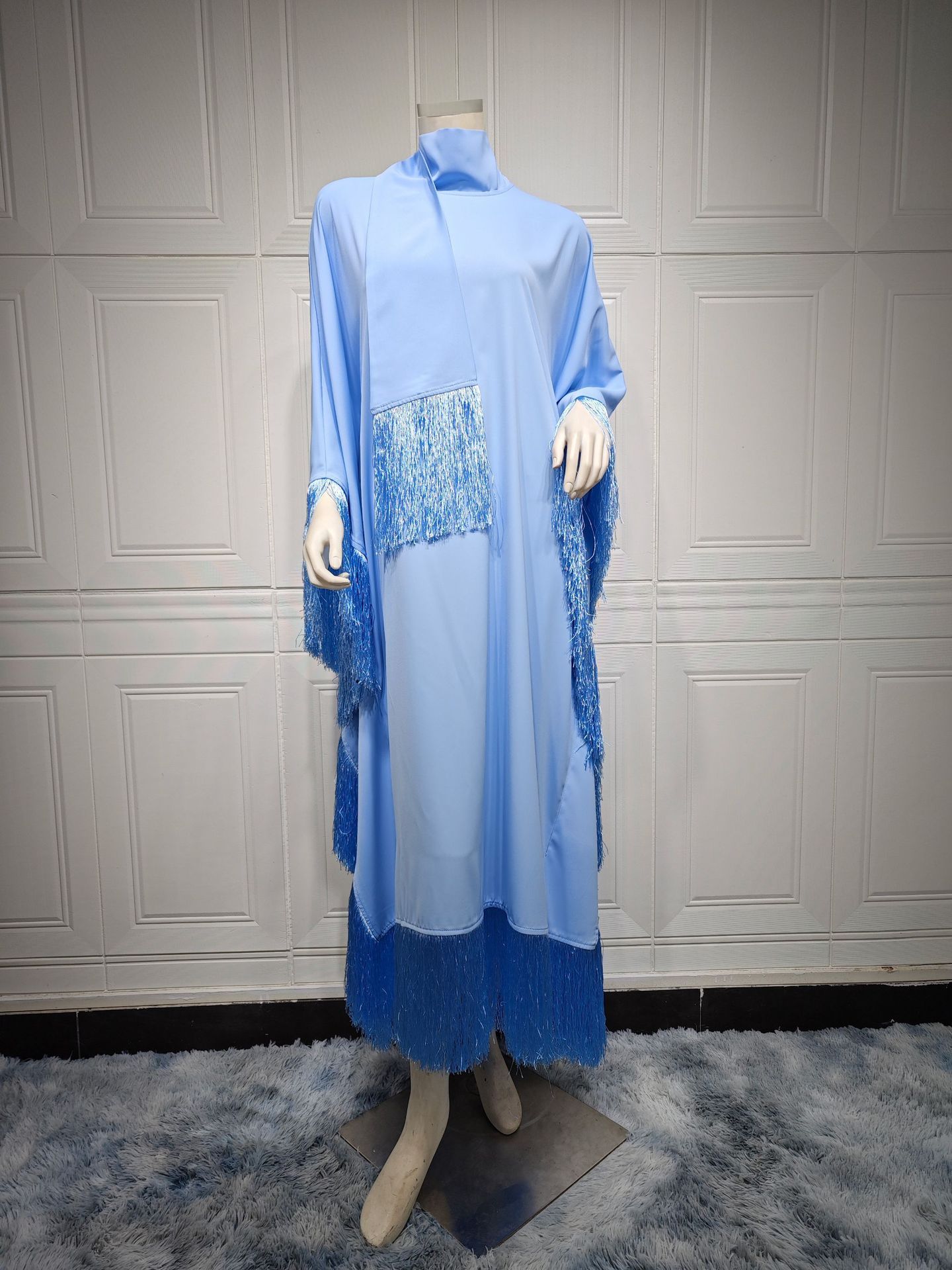 Women Batwing Sleeve Tassel Kaftan High Fashion Dress