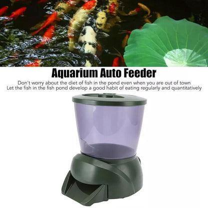 AUTOMATIC POND FISH FEEDER HOLIDAY KOI FEED FOOD TIMER AUTO PELLET DISPENSER