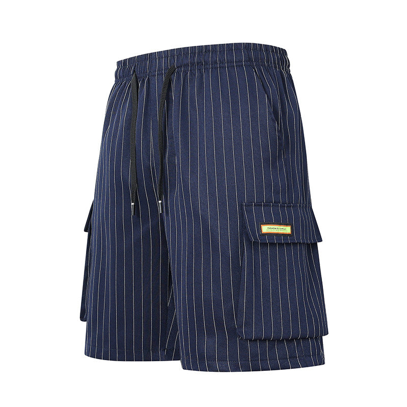 Chinese Style Summer Striped Casual Shorts Men&