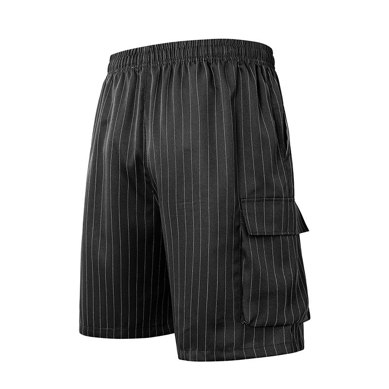 Chinese Style Summer Striped Casual Shorts Men&