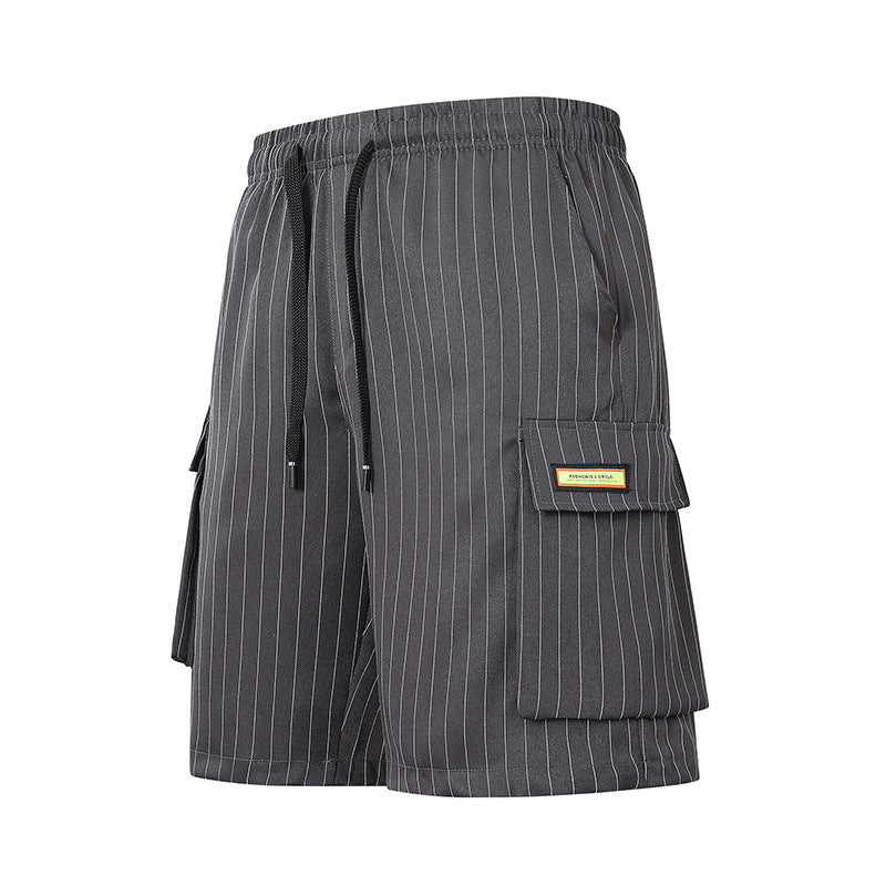 Chinese Style Summer Striped Casual Shorts Men&