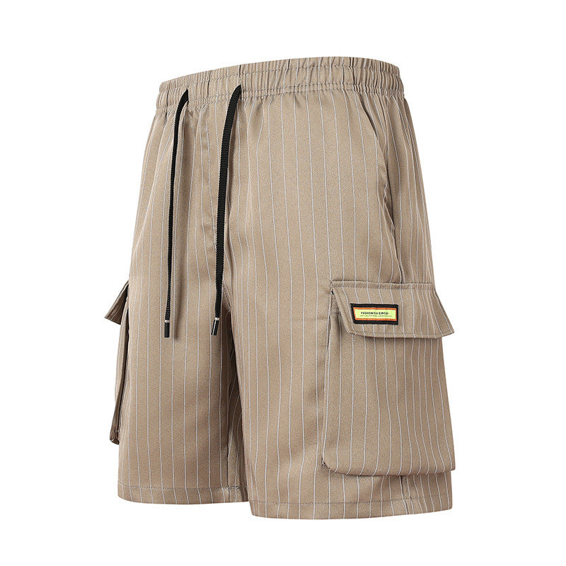 Chinese Style Summer Striped Casual Shorts Men&