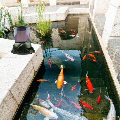 AUTOMATIC POND FISH FEEDER HOLIDAY KOI FEED FOOD TIMER AUTO PELLET DISPENSER