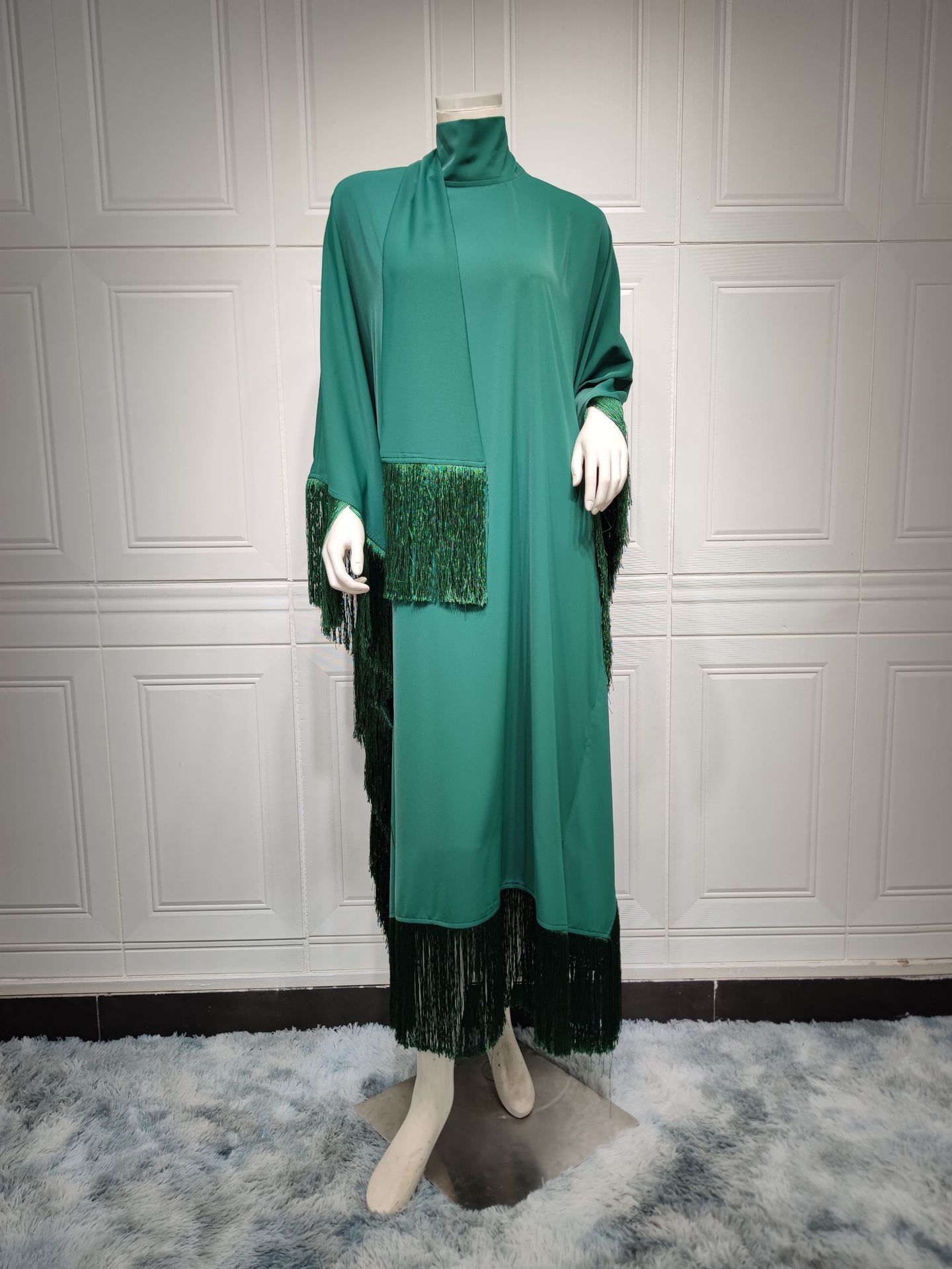 Women Batwing Sleeve Tassel Kaftan High Fashion Dress